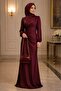 Burgundy Color Rustic Material Design Evening Dress Clutch Chain Strap Hand-Held Wedding Engagement Evening Bag - 6