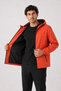 Men's Orange, Removable Hood, Water and Wind Resistant, Zippered, Raincoat Jacket - 3