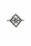 Geometric patterned shiny grey steel ring - modern and stylish design