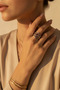 Red Enameled Twisted Design Ring with Steel Eye Detail - 3