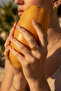Adjustable Heart and Rope Pattern Yellow Tone Steel Ring for Women - 2