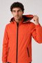 Men's Orange, Removable Hood, Water and Wind Resistant, Zippered, Raincoat Jacket - 2