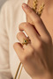 Stylish Star Motif Adjustable Yellow Tone Women's Ring - for Everyday and Special Occasions - 4