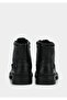 Black Leather Men's Military Boots - 4
