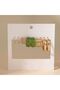 Women's Green Gold-Plated Earring Set - 5