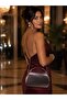 Platinum Color Rustic Material Design Evening Dress Clutch with Chain Strap Hand-Held Wedding Engagement Evening Bag - 3