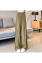 Women's Olive Green Wide-Leg Trousers - 2