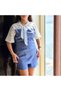 Women's Blue Floral Top & Shorts Set - 2