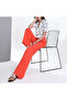 Women's Orange Wide-Leg Trousers - 5