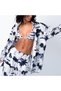 Women's Black and White Tropical Shirt & Pants Set - 4