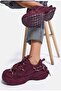 Women's Burgundy T11 Imported Sparkling Stone-Coated Special Design Sneaker Shoes - 3