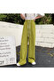 Women's Lime Green Wide-Leg Trousers - 8