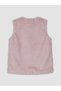 Özmarka New Season Pink V-Neck Girls' Plush Vest - 2