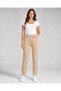Farah Women's Beige Lycra High Waist Mom Jean