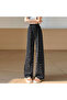 Women's Black Shimmer Wide-Leg Trousers - 6