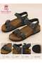Women's Suede Look Anatomical Sole Buckle Sandals - 2