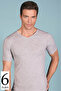 Tutku-Men's Gray 6-Piece Lycra Short Sleeve V-Neck Undershirt Mbr10276
