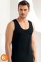 Tutku-Men's Black 6-Pack 100% Cotton Undershirts Me005