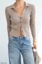 Women's Polo Collar Buttoned Slim Premium Cardigan - 2
