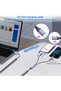 كيبل شحن مزدوج ملفوف USB نوع سي الى USB نوع سي مزدوج 2 في 1، كيبل شحن زنبركي USB 3.0 بطول 5.9 قدم لل - 2