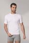 Pack of 3 Men's Undershirt Athlete Zero Round Neck Short Sleeve Rib Fabric White 114