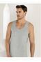 Men's Gray Wide Strap Combed Cotton Undershirt m New Season (10 Pieces Economic Package)