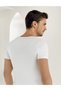 Men's White Short Sleeve Undershirt Me084-By - 2