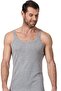 Tutku-122 Full Cotton Ribbed Thin Strap Men's Undershirt Gray Melange