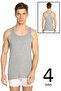 Tutku-Men's Gray 4-Pack Ribbed Sports Undershirts Elf568T0118Ccm4