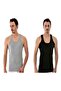 Tutku-Men's Black Gray Undershirts 6-Piece Cotton - 6 Pieces Black-Grey