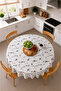 Patterned Round Pvc Oilcloth Tablecloth, Wipeable and Stain Resistant - 2