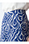 Lcw Everyday Navy Blue Patterned Women's Capri Pants with Elastic Waist - 3