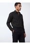 Lcw Business Black Slim Fit Long Sleeve Dobby Men's Shirt