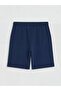 Lcwaikiki Basic Navy Blue Women's Shorts with Elastic Waist - 6