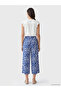 Lcw Everyday Navy Blue Patterned Women's Capri Pants with Elastic Waist - 4