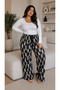 Women's Viscose Pocketless Battal Trousers Relaxed Fit Plus Size - Patterned - 2