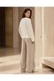 Women's Ecru Hair Braided Pompom Knitwear 89% Cotton Perforated Openwork Blouse - 6