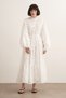 Ophelia Balloon Sleeve Brode Dress White