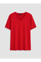 Two Mt Shop Quality Lcw Everyday Red Combed Cotton Plain Standard & Regular Short Sleeve Women's T-Shirt - 5