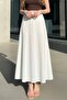 Wrapped Fabric, Lined Below the Knee, Women's Stylish Elastic Waistband 95 cm Maxi Length a Line Skirt