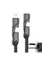 كابل شحن سريع 4 في 1 65 واط، مضفر 200 سم USB-C الى USB-A، لجوالات ايفون واندرويد والتابلت ومزامنة ال