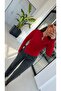 Chinese Closure Detailed Soft Textured Blouse Red - 2