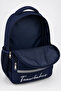 Navy Blue Crinkle School Backpack Double Eyed Football Team Fan 42X32X15 cm - 5