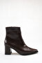 Women's Pointed Toe Heeled Boots Brown Yanki - 6