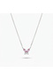 Silver Pink Butterfly Necklace - 2
