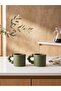 Handmade Bubble Handle Matte Green Ceramic Cup Set (2 Pieces) - 150 ml - 2