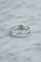 Silver Color Chain and Zircon Stone Model Women's Ring - 2