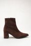 Women's Pointed Toe Heeled Boots Brown Suede - 6