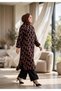 Hakim Lapel Collar Buttoned Slit Oversized Tunic and Pants Two-Piece Set - 3