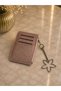 Black Silvery Flower Charm Zippered Card Holder Stylish Elegant Daily Use Women's Accessory - 4